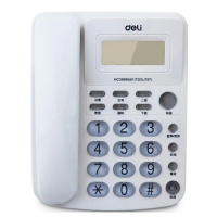 得力(deli) DL787 来电显示办公家用电话机 固定电话 座机 水晶按键 白色