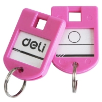 得力(deli) DL9330 钥匙牌 彩色分类管理钥匙扣 保管箱专用亚克力牌 24个/筒 （混色）