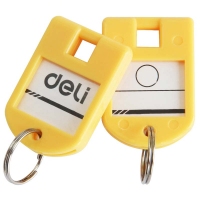 得力(deli) DL9330 钥匙牌 彩色分类管理钥匙扣 保管箱专用亚克力牌 24个/筒 （混色）