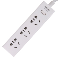 得力(deli) DL18218 电源插座 插线板 3插位1.8米 (白色)