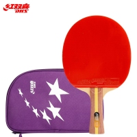红双喜(DHS) T2002长柄横拍双面反胶乒乓球拍(初学训练二星级)
