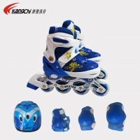 康驰(KangChi) KC6622蓝色中号PVC全闪套装旱冰鞋