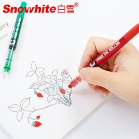 白雪(Snowhite) PVN-159直液式全针管中性笔走珠笔签字笔 0.5mm 红色